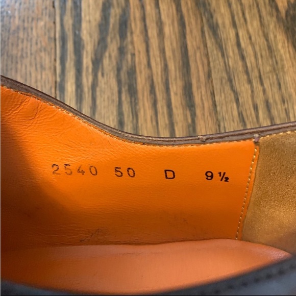 Santoni Men’s Brown Leather Oxford Size 9.5D - Picture 6 of 8